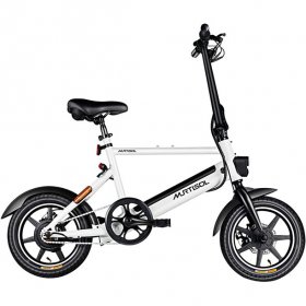 Murtisol 14 inch Folding Aluminum Bike 3 Speed Shift Foldable Handle Lightweight Electric Commuter Removable Large-capacity hidden lithium Battery Pedal Assist Power 14"