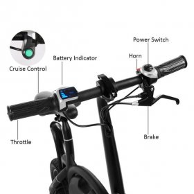 12'' Electric Blke, Commuter and Folding Bike 350W Motor Scooter with 15 Mile Range Max 15 MPH Bicycle E-Bike with 36V 6Ah Smart Lithium Battery, Dual Disc Brake, IPX5 Waterproof