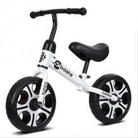 Generic Kids Balance Bike, No Pedal Toddler Bike with Carbon Steel Frame Adjustable Seat 12inch Toddler Walking Exercise Training Bicycle for 2 to 6 Years Old Boys Gilrs Home Outdoors Fun