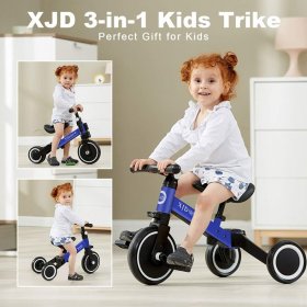 3 in 1 Kids Tricycles for 10 Months to 3 Years Old Kids Trike 3 Wheel Toddler Bike Boys Girls Trikes for Toddler Tricycles Baby Bike Infant Trike Upgrade 2.0