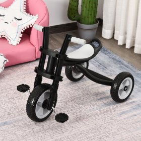 Qaba Kids Ride-On Cycling Tricycle with a Chic Timeless Design Color & a Safety & Comfortable EVA Foam Seat, Black