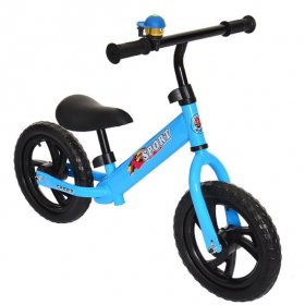S-morebuy 12''inch Wheel Balance Pushing Bike No Pedal Bicycle Starter Walking Training Sports Adjustable Height For 2-6 Years Old Children Kids, Blue/Red