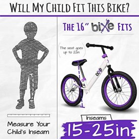 Bixe Bixe 16" Pro Balance Bike for for Big Kids 5, 6, 7, 8 and 9 Years Old (Violet)