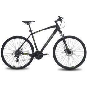 Hiland Hybrid Comfort Bicycle with Lock-Out Suspension Fork 700C Wheels Aluminum Frame City Commuter Bike