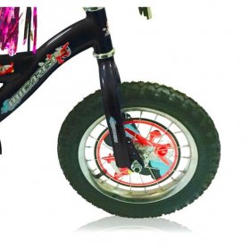 USToyOutlet 12" BMX S-Type Frame Bicycle Coaster Brake One Piece Crank Chrome Rims Black Air Tire Kid's Bike - Black