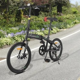 Campingsurvivals 20" Folding Bikes, Portable 7 Speed Urban Commuters Cycling Bicycles, Black