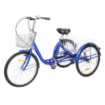 UBesGoo Adult Tricycle 24" Wheels, 7 Speed Men's Women's Bike, Blue