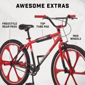 Mongoose Grudge Mag BMX Freestyle bike, single speed, 26-inch mag wheel, black