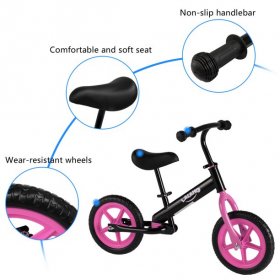 Xhtang LALAHO Carbon Steel Body, Adjustable Height, 86*43*56cm Portable Safe and Comfortable Pink Child Balance Bike