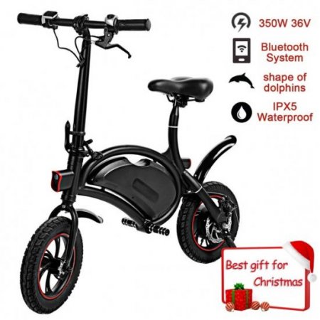 12''APP Control Folding Electric Bike Bluetooth System 350W 36V 6AH Lithium Battery Smart Electric Mountain Bicycle With Automatic Headlight