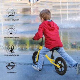 ARCTICSCORPION Balance Bike for Toddlers Boys and Girls Age 2-5, No Pedal Kids Balance Training Bicycle with Inflation-Free EVA Tires, Adjustable Handlebar and Seat, Yellow 33.9''x(20.1-22.4)''