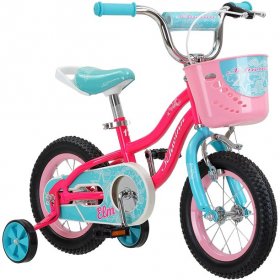 Schwinn Schwinn Elm Girls Bike for Toddlers and Kids, 12, 14, 16, 18, 20 inch wheels for Ages 2 Years and Up, Pink, Purple or Teal, Balance or Training Wheels, Adjustable Seat
