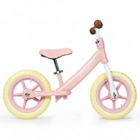 Apontus 12" Kids Balance No-Pedal Ride Pre Learn Bike with Adjustable Seat-Pink