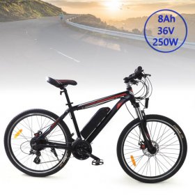 26" 24 Speed Bicycle 250W 36V 7.5-8AH Adult Electric Mountain Bike MTB E-bike250W 36V 7.5-8AH Adult Electric Mountain Bike 23KM Speed 28KM/h