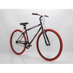 Kent 700c Men's Thruster Fixie Bike, Black/Red
