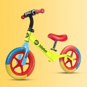S-morebuy 12 Inch Children Balance Bike Boys Girls Bike Balance Bicycle for 2-6 Years Old Kids Learning Walker Outdoor Sports No Pedal Bicycle