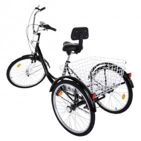 Adult Tricycle 1/7 Speed 3-Wheel For Shopping W/ Installation Tools