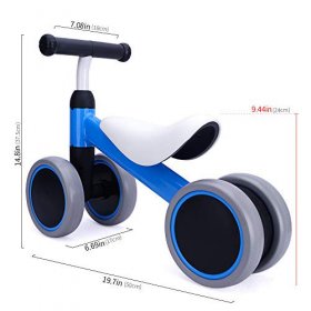 Bodaon Baby Balance Bike, Ride on Toys for 1-2 Year Old, Best Cool Birthday Gifts for Boy and Girl, Christmas Kids Tricycle Blue
