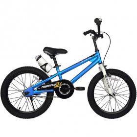 RoyalBaby Freestyle Kids Bike 18inch Girls and Boys Kids Bicycle Blue with Kickstand
