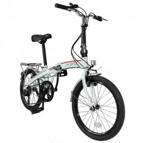 Xspec 20" 7 Speed City Folding Compact Bike Bicycle Urban Commuter Shimano, White