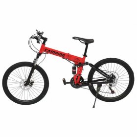 [Camping Survivals] 26-inch 21-speed folding mountain bike red