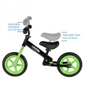 ZAZZIO US-STOCK Kids Balance Bike Height Adjustable Green