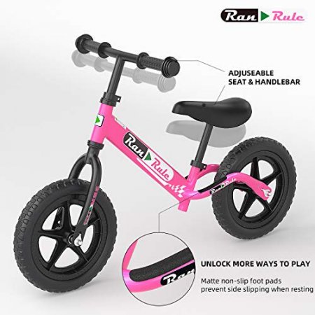Ranrule Balance Bike for Kids and Toddlers,Lightweight No Pedal Sport Training Bicycle for Boys and Girls,Age 18 Months,2,3,4,5 Year Old,Pink 