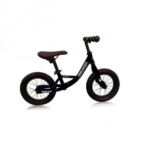 Micargi 12" Push Bikes Steel Frame Air Tire Grip Children Balance Bicycle, Color: Frame Black, Wheel Black