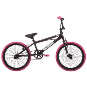 Mongoose FSG BMX Bike, 20-inch wheels, single speed, black / pink