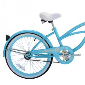Wonder Wheels 20 Ft. Beach Cruiser Coaster Brake Single Speed Bicycle, Bike, Stainless Steel Spokes One Piece Crank Alloy Baby Blue Rims 36H - Baby Blue