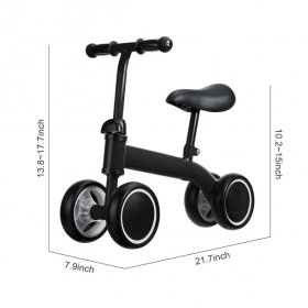 Bestgoods Sport Balance Bike for Kids and Toddlers,Adjustable Seat Height,No Pedal Toddler Push Walker Bike Kids Balance Bike,Sport Training Bicycle for Children Ages 1-5,4 Wheels Baby Balance Bike Walker
