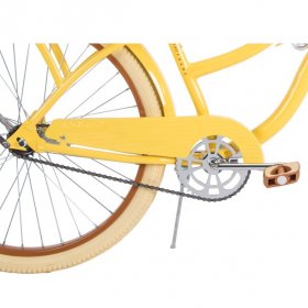 Huffy, Nel Lusso Classic Cruiser Bike with Perfect Fit Frame, Women's, Yellow, 26"