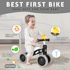 CRZKO CRZKO Baby Balance Bikes, Baby Walker, Baby Balance Bike for 10-24 Months, No Pedal 4 Wheels Infant Baby Bicycle First Birthday Gift Toddler Bike for 1 Year Old Boys and Girls