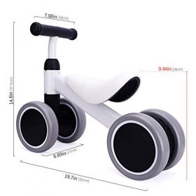 Bodaon Baby Balance Bike, Ride on Toys for 1-2 Year Old, Best Cool Birthday Gifts for Boy and Girl, Christmas Kids Tricycle White