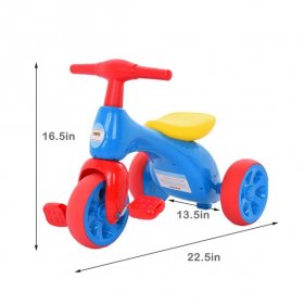 Hjcommed Cartoon Baby Balance Bike, Tricycle with Storage Box, Indoor Outdoor, 2-4 Age Blue