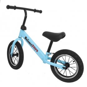 KWANSHOP 12'' Kids Sport Balance Bike No Pedal Push Bike Training Bicycle Lightweight with Adjustable Handlebar & Seat, Thickened Rubber Pneumatic Tyre, Toddler Walking Bicycle