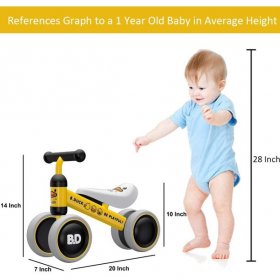 Ancaixin Baby Balance Bikes 10-24 Month Children Walker | Toys for 1 Year Old Boys Girls | No Pedal Infant 4 Wheels Toddler Bicycle | Best First Birthday New Year Holiday