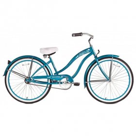 Micargi ROVER GX 26" Beach Cruiser Coaster Brake Single Speed Stainless Steel Spokes One Piece Crank Alloy Turquoise Rim 36H with Fender Color: Turquoise/ Alloy