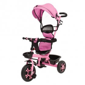 Kids Tricycle, Kids Toddler Beginner Trike, Tricycle Bike with Storage Bin, Toddler Stroll and Ride Trike, Pink