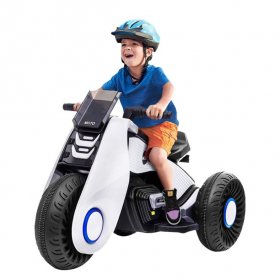 Children Electric Motorcycle, 3 Wheels Double Drive Toy, 6V Battery Powered Ride On Toy, Electric Mini Bike with Music Play Function and Pedal Switch for Kids Toddlers, Birthday Christmas Gift, B1888