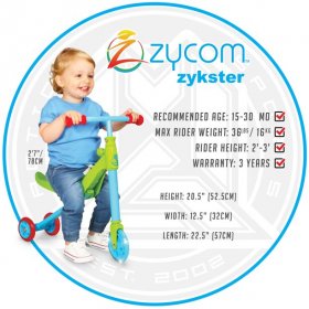 Zycom Zycom Zykster Toddlers 2 in 1 Balance Tricycle and Scooter