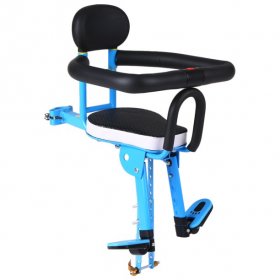 Front Mount Child Bicycle Seat Kids Saddle Children Safety Front Seat Saddle Cushion with All-around Handrail for Mountain Bike
