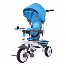 4-in-1 Detachable Baby Stroller Tricycle w/ Round Canopy + Basket - Blue