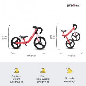 smarTrike smarTrike Folding Balance Bike, safety gear included, 2 years+ - Red