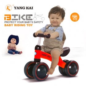 Goolrc YANG KAI Red Baby Balance Bike for 1-3 years old Boys and Girls with Safety Steering Limiter Red
