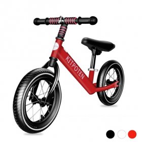 Firlar KITPOTEN Balance Bike for 4 Year Old Boy & Girl, 12 Inch High-Carbon Zinc-Plated Balance to Pedal Bike, Eco-Friendly Soft Widen Pneumatic Tire, Balancing Bike with Stainless Steel Iron Rim-Red-LIMITED