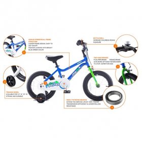 RoyalBaby Chipmunk 16 inch MK Sports Kids Bike Summer Blue With Training Wheels