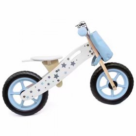 Cribun Balance Bike - Wooden Balance Bike | Sustainable and Eco-Friendly | Adjustable Riding Balance Toy for Kids and Toddlers Wooden Toys: Wooden Balance Bike Star Model With Bag/Bell Blue