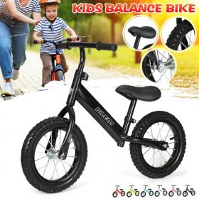 KWANSHOP Boys and girls Bike with Rubber Tires for Toddlers and Kids, for Ages 2-5, Balance or Training Wheels, Adjustable Seat, with Pedal-free&Comfortable seat&Secure grip handlebar