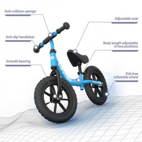 Besrey besrey Balance Bike for kids 2 - 6 Year Old, 12" Wheel Toddler Training Bike, No-Pedal Bicycle, Balance Bike Gift for Kid Boy Girl
